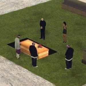 Create meme: The Sims 2, sims, funeral