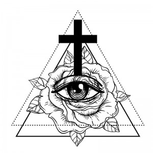 Создать мем: масонский глаз эскиз геометрия, всевидящее око геометрия, масонский глаз контур