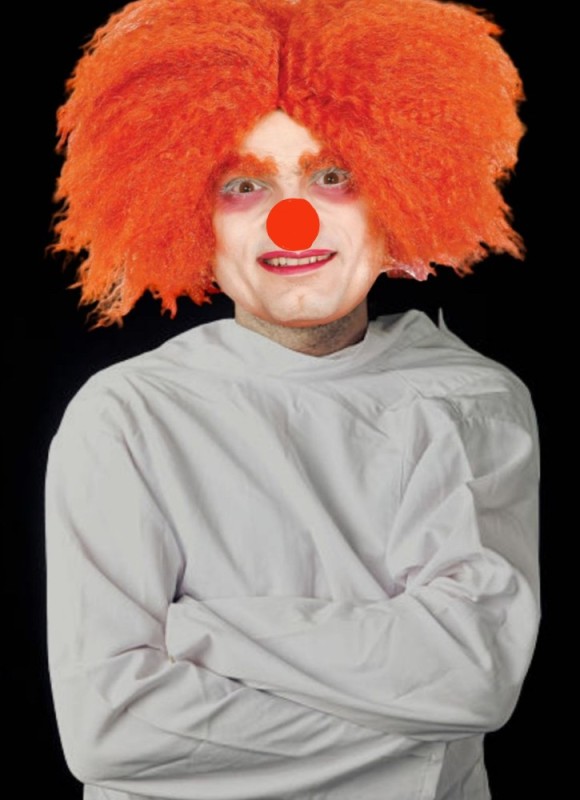 Create meme: straitjacket / strait jacket, clown wig, clown 
