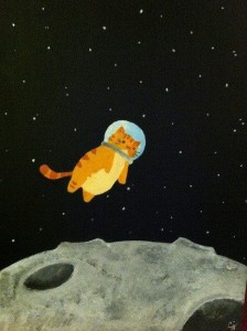 Create meme: Space Cats, cat astronaut, animals in space