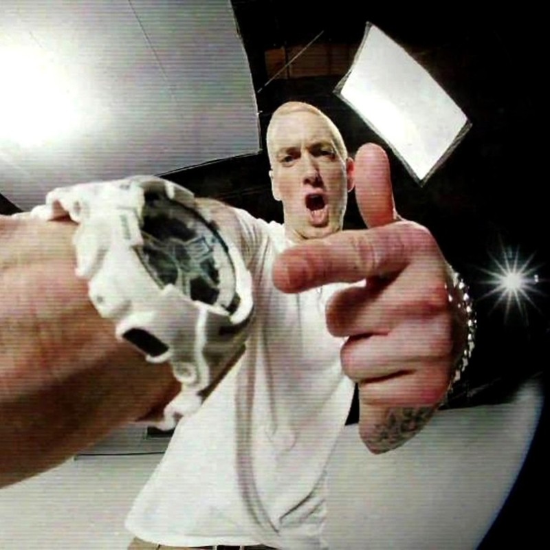 Create meme: Eminem's watch, eminem watches meme, eminem with a watch