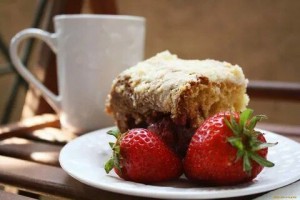 Create meme: cake with strawberries, desserts, food