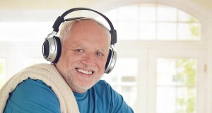 Create meme: the man in the earphones, headphones, male