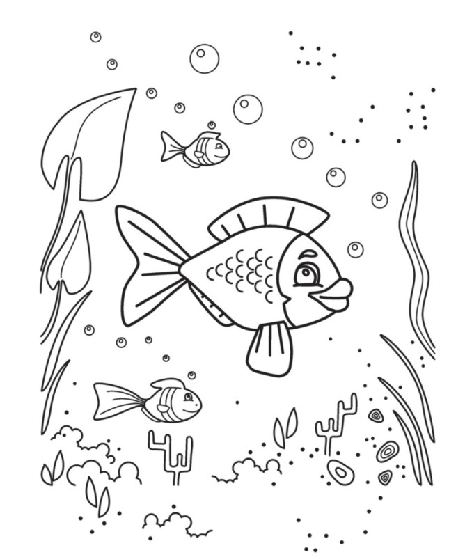 Создать мем: морское дно раскраска, рыбки раскраска для детей, живые раскраски