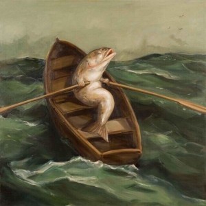 Create meme: contemporary painting, fish, fish carp