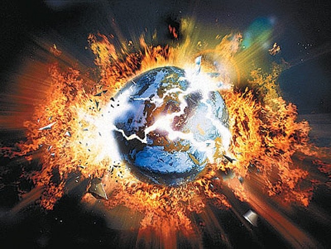 Create meme: earth explosion, fire blast , the end of the world 