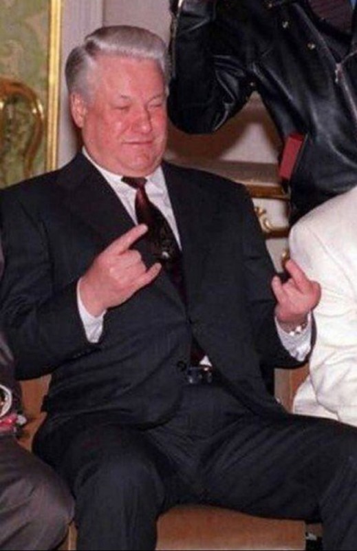 Create meme: Yeltsin, Boris Nikolayevich , Yeltsin Boris Nikolaevich fingers, Kinchev and Yeltsin