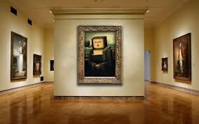 Создать мем: картина в музее, картинная галерея мона лиза, третьяковская галерея джоконда