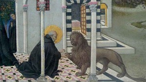 Создать мем: картина, святой иероним и лев, страдающее средневековье лев
