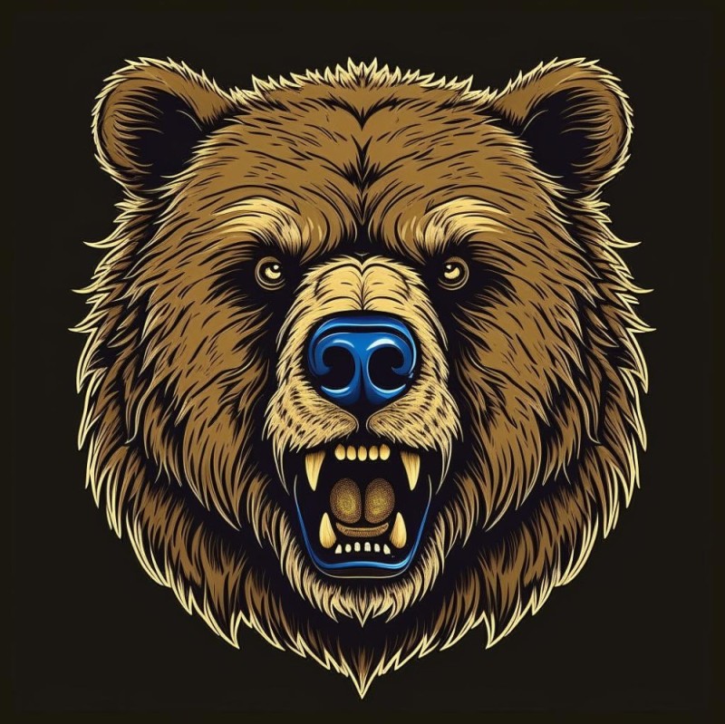 Create meme: grizzly bear , logo bear, bear's head