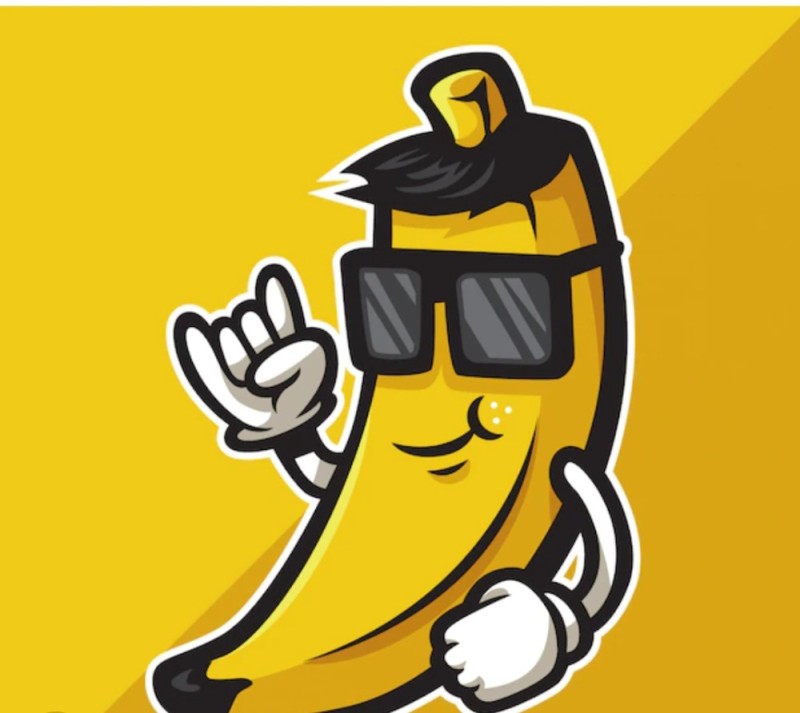 Create meme: banana in cartoon style, cartoon banana, banana illustration