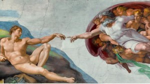 Create meme: Michelangelo, the creation of Adam, Michelangelo the creation of Adam