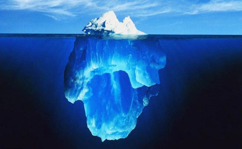 Create meme: iceberg , iceberg under water