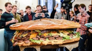 Create meme: giant hamburger, great Burger, the biggest sandwich in the world
