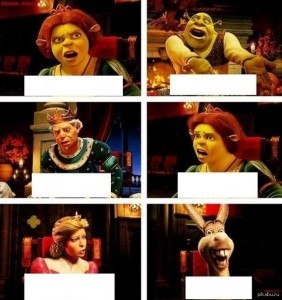 Create meme: meme Shrek Fiona, Shrek donkey, meme Shrek