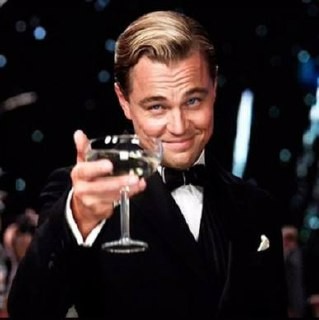 Create meme: the great Gatsby Leonardo DiCaprio with a glass of, the great Gatsby Leonardo DiCaprio with a glass of, leonardo dicaprio
