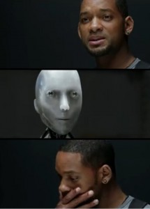 Create meme: will Smith and the robot meme, the robot meme, you're a robot imitation of life
