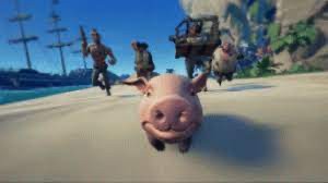 Create meme: piggy from sea of thieves, sea of thieves piggy, sea of thieves pig
