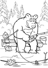 Create meme: masha and the bear coloring book for kids, coloring pages for girls masha and the bear, coloring pages from the cartoon masha and the bear