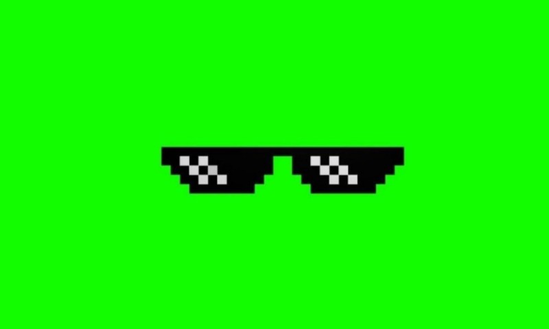 Create meme: pixel glasses , mlg chromakey glasses, mlg green screen glasses