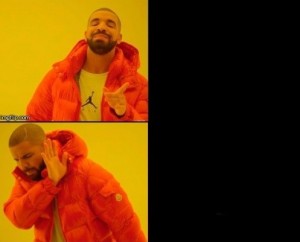 Create meme: Drake in the orange jacket, meme with a black man in the orange jacket, Drake meme