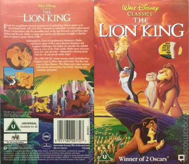 Создать мем: the lion king 1994 обложка, the lion king vhs 1995, король лев обложка