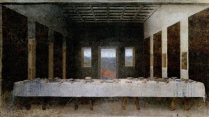 Create meme: art modern, supper, the last supper an empty table