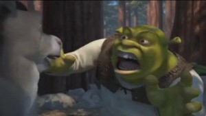 Create meme: Shrek yells