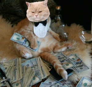 Создать мем: мем богатый, мем кот, деловой кот