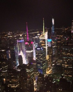 Create meme: the Empire state building by night, New York, new York night