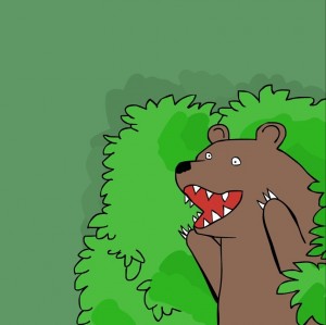 Create meme: bear in the bushes photo, the picture with the bear out of the bushes, meme bear from the bushes to create