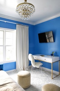 Создать мем: дизайн спальни в синих тонах, интерьеры в синих тонах, комната с синими стенами