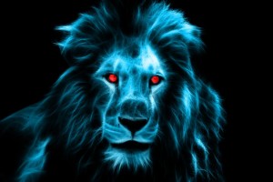 Создать мем: неоновый лев для фотошопа, неоновый лев, голубой лев