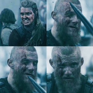 Создать мем: рагнар лодброк умер, ивар бескостный в крови, викинги 5 сезон ивар
