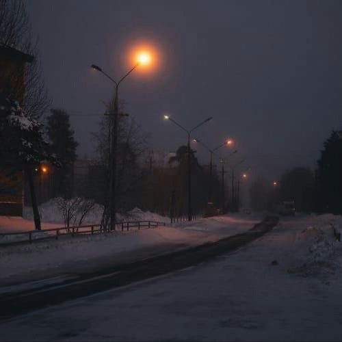 Create meme: the landscape is dark, the landscape is gloomy, snow at night