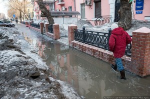 Create meme: slushy winter in St. Petersburg, snow, Street
