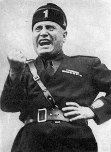 Create meme: Benito Mussolini on the front, Mussolini laughs, Benito Mussolini 1945