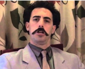 Create meme: Borat Sagdiyev, Borat king in the castle, Vai a important chicken