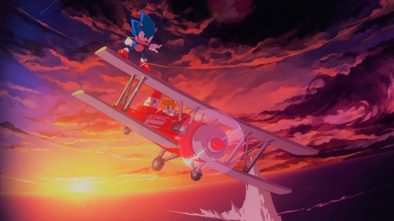 Создать мем: аниме, самолет, sky sonic
