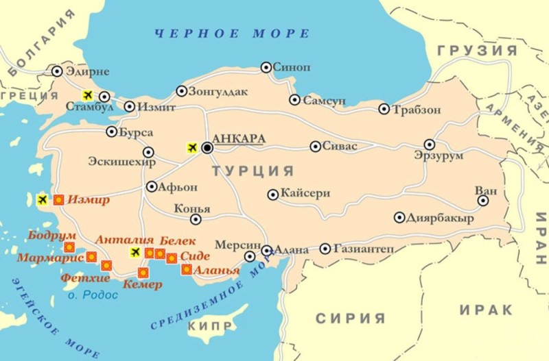 Создать мем: турция на карте мира, карта турции на русском языке, курорты турции карта