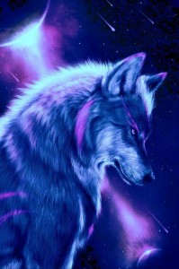 Create meme: lone wolf art, neon wolf Wallpaper, wolf fantasy