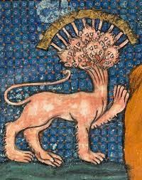 Создать мем: средневековые иллюстрации, страдающее средневековье лев, бестиарий