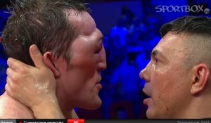 Create meme: professional Boxing, klitschko, Lebedev after the fight