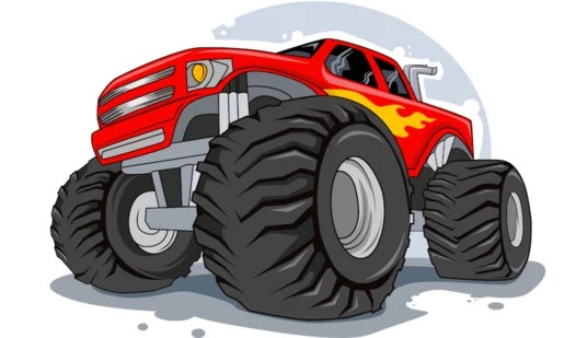 Create meme: monster truck miracle cars, Monster truck drawing, The miracle of the flash machine