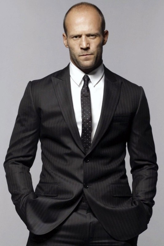 Create meme: Jason Statham bald, Jason Statham with bangs, Jason Statham in suit