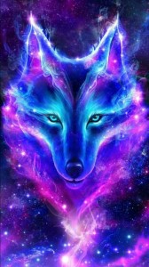 Create meme: wolf animal, the spirit of the wolf, galaxy wolf