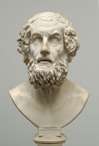 Create meme: the bust of Homer, sculpture art, the poem the Iliad