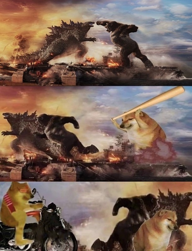 Create meme: godzilla memes, Godzilla vs king Kong, Kong vs godzilla