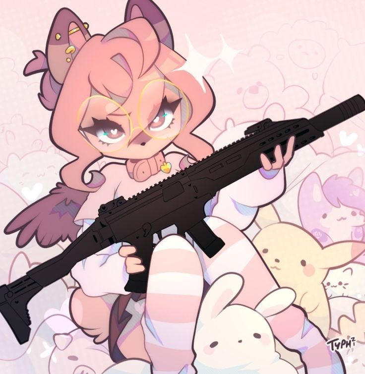 Create meme: furry art cute, anime tyanka sniper, anime girl