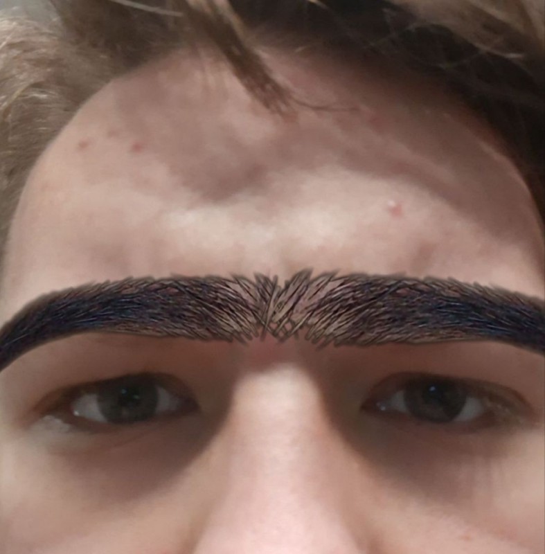 Create meme: men's eyebrows, lamination of eyebrows, body part